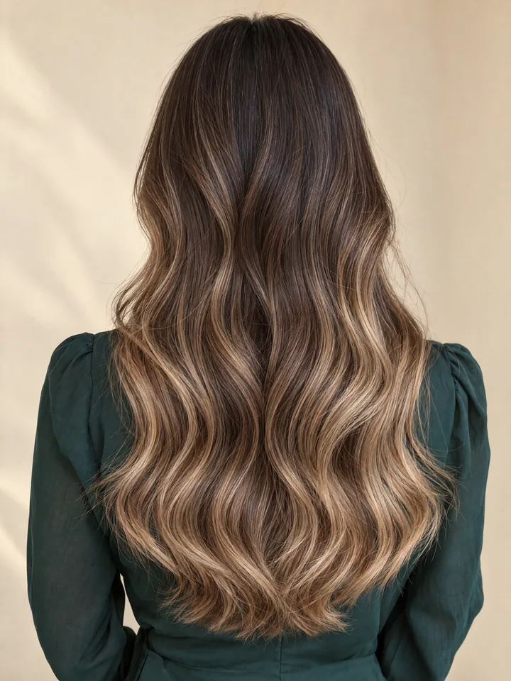 香港 Balayage 巴黎畫染設計示意：深根過渡焦糖色髮絲與光影層次；供上環Vit So香港 Balayage 巴黎畫染設計討論參考